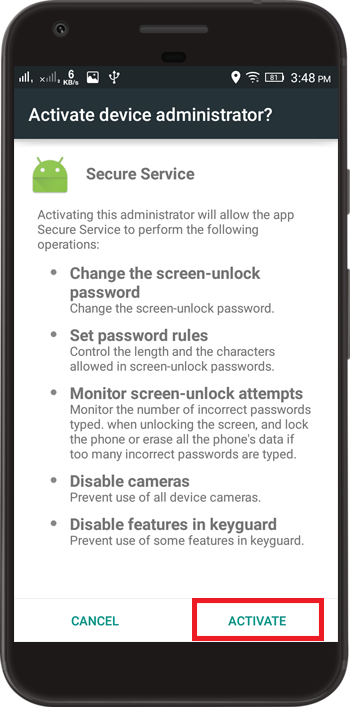 Device Administrator Permission - SpyHuman